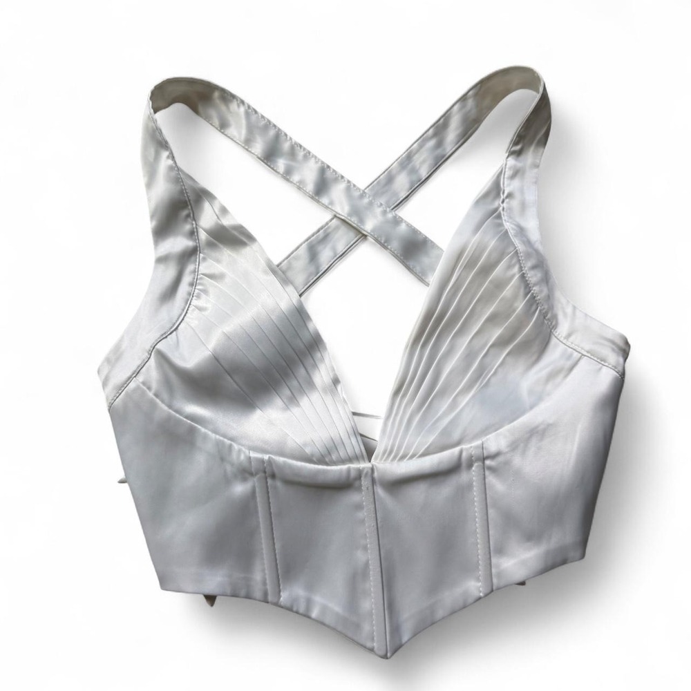Princess Polly white satin corset top - Size 4